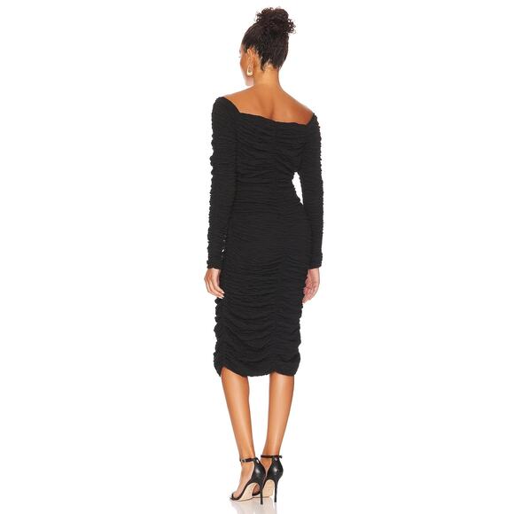 Line & Dot Women's Unlined jersey Off The Shoulder Kelly Dress Black Size M NWT - Picture 3 of 13